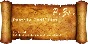 Pastila Zsüliet névjegykártya